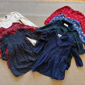 Bundle of 7 long sleeve dresses, size 5